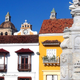 Houses in the city of Cartagena de Indias in Columbia.